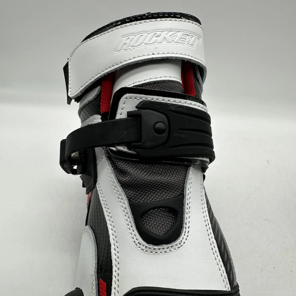 Joe Rocket 1387-3011 Mens 11 White Atomic Motorcycle Riding Boots Broken Strap